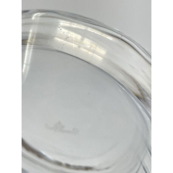 ROSENTHAL Germany Clear Crystal Signed 9" Pinch Lip Pitcher Handle Heavy Bottom - Picture 6 of 6